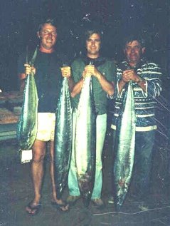 Dave Fieffer, Dick Miller, & Me, with one mahi mahi and three wahoo, January, 1977